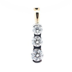 Pendentif Or Bicolore Diamant 