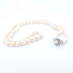 Collier Or Blanc Perle et...