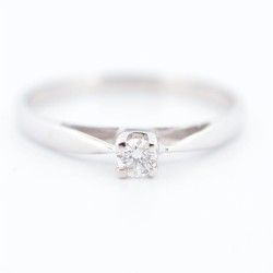 Solitaire Or Blanc Diamant 