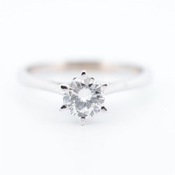 Solitaire Or Blanc Diamant 