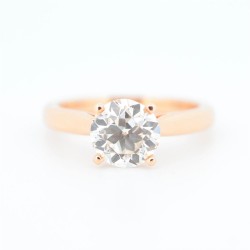 Solitaire Or Rose Diamant...