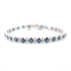 Bracelet Or Blanc Saphir et...