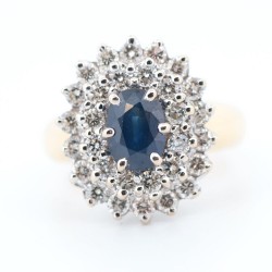 Bague Or Bicolore Saphir et...