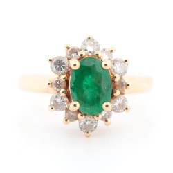 Bague Or Jaune Emeraude et...