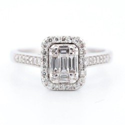 Bague Or Blanc Diamant 