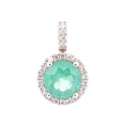 Pendentif Or Blanc Emeraude...
