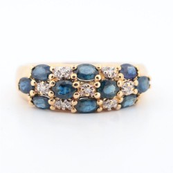 Bague Or Jaune Saphir et...