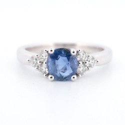 Bague Or Blanc Saphir et...