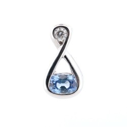 Pendentif Or Blanc Saphir...