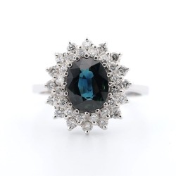 Bague Or Blanc Saphir et...