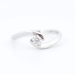 Solitaire Or Blanc Diamant 