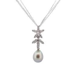 Collier Or Blanc Perle et...
