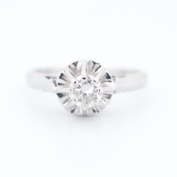 Solitaire Or Blanc Diamant 