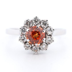 Bague Or Blanc Pierre Fine...