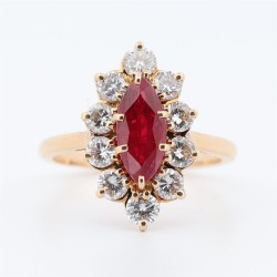 Bague Or Jaune Rubis et...