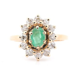 Bague Or Jaune Emeraude et...