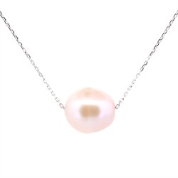 Collier Or Blanc Perle rosée