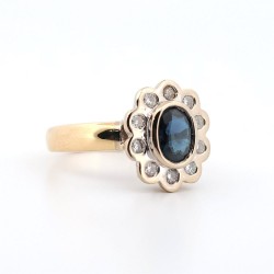 Bague Or Bicolore Saphir et...