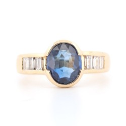 Bague Or Jaune Saphir et...