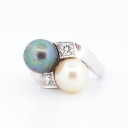 Bague Or Blanc Perle et...